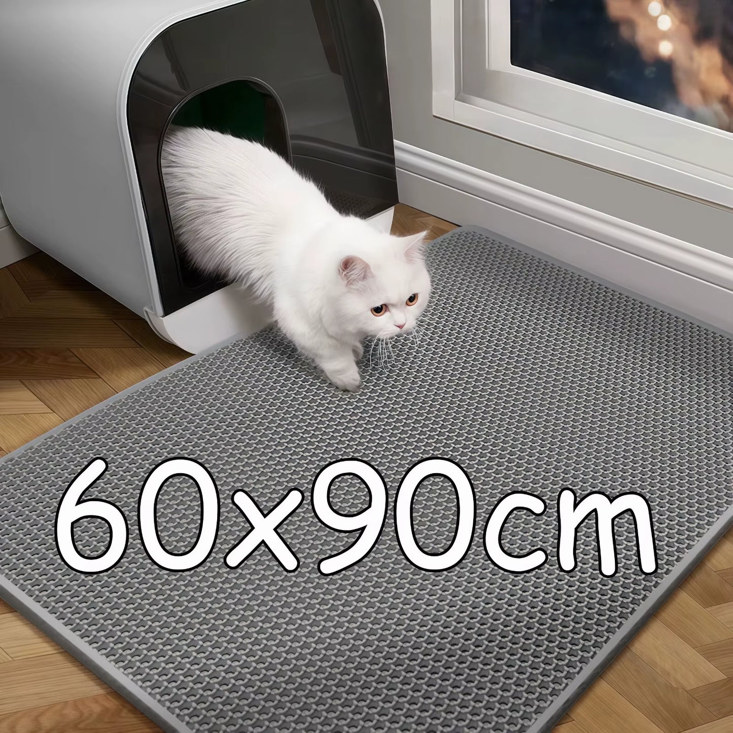 Washable Nonslip Kitty Littter Mat 60CMX90CM,
