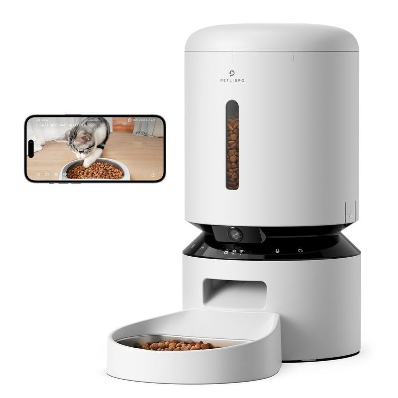 PETLIBRO Automatic Cat Feeder with Camera,1080P HD Video, Night Vision, 5G Wi-Fi, 2-Way Audio, Food Sensor,Motion Alerts for Pets